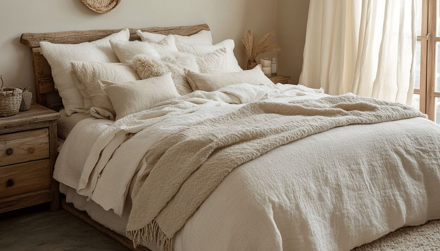 Créer une ambiance cocooning avec du linge de lit en matières naturelles